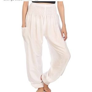 White Hippie Boho Pants. Size S.